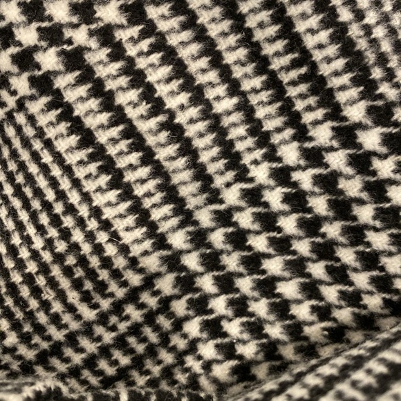 Elie Tahari / Wool Blend Black White Houndstooth plaid  double breasted coat XS - Picture 5 of 9